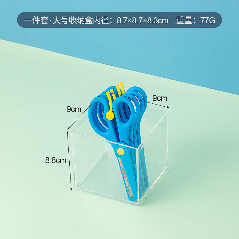 Desktop Stationery Handmade Scissors Storage Box Transparent Mini Household Multifunctional Detachable Grid Portable Storage Box