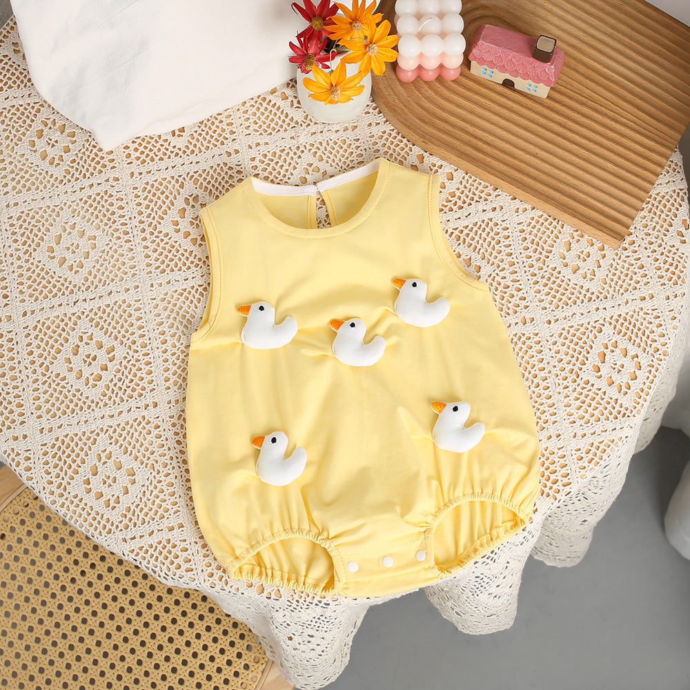 Baby bodysuit summer thin style baby triangle sleeveless romper newborn clothes super cute summer outfit for going out