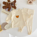 new korean style ins-style spring/autumn baby thermal underwear set - belly protection, loungewear, and sleepwear