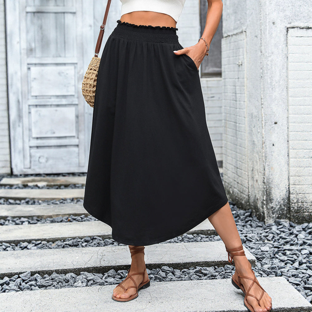 C1-53126# cross-border european and american ins fashion versatile high waist casual style women's skirt