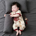 Summer thin one-piece new chinoiserie infant male and female baby chinese style heavy industry chinese ancient style khaki outwear crawling clothes summer