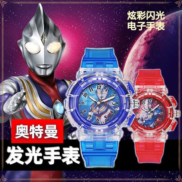 Ultraman Children's Watch Cerro Diga Toddler Student Flash Boy Gift Toy Cartoon Glowing Electronic Watch