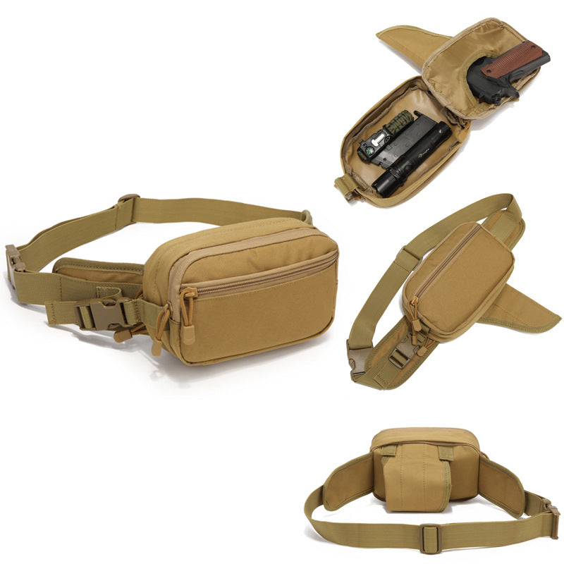 Outdoor tactical fanny pack Outdoor riding Multifunctional storage Waterproof fanny pack Wild CS combat waist new gun bag
