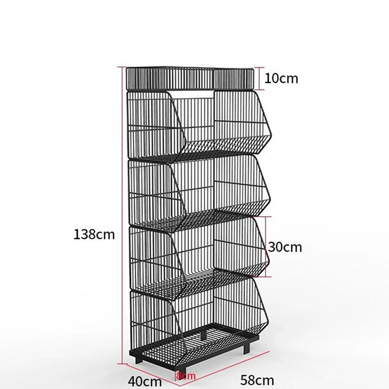 Basket snack rack Iron wire lazy display rack Supermarket potato chips snack food display rack Convenience store display rack