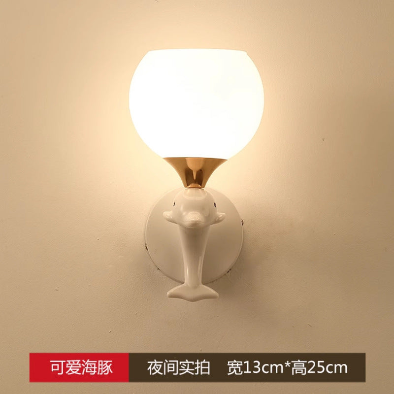 Wall lamp bedroom bedside lamp new simple modern living room background wall lamp light luxury creative staircase aisle balcony lamp