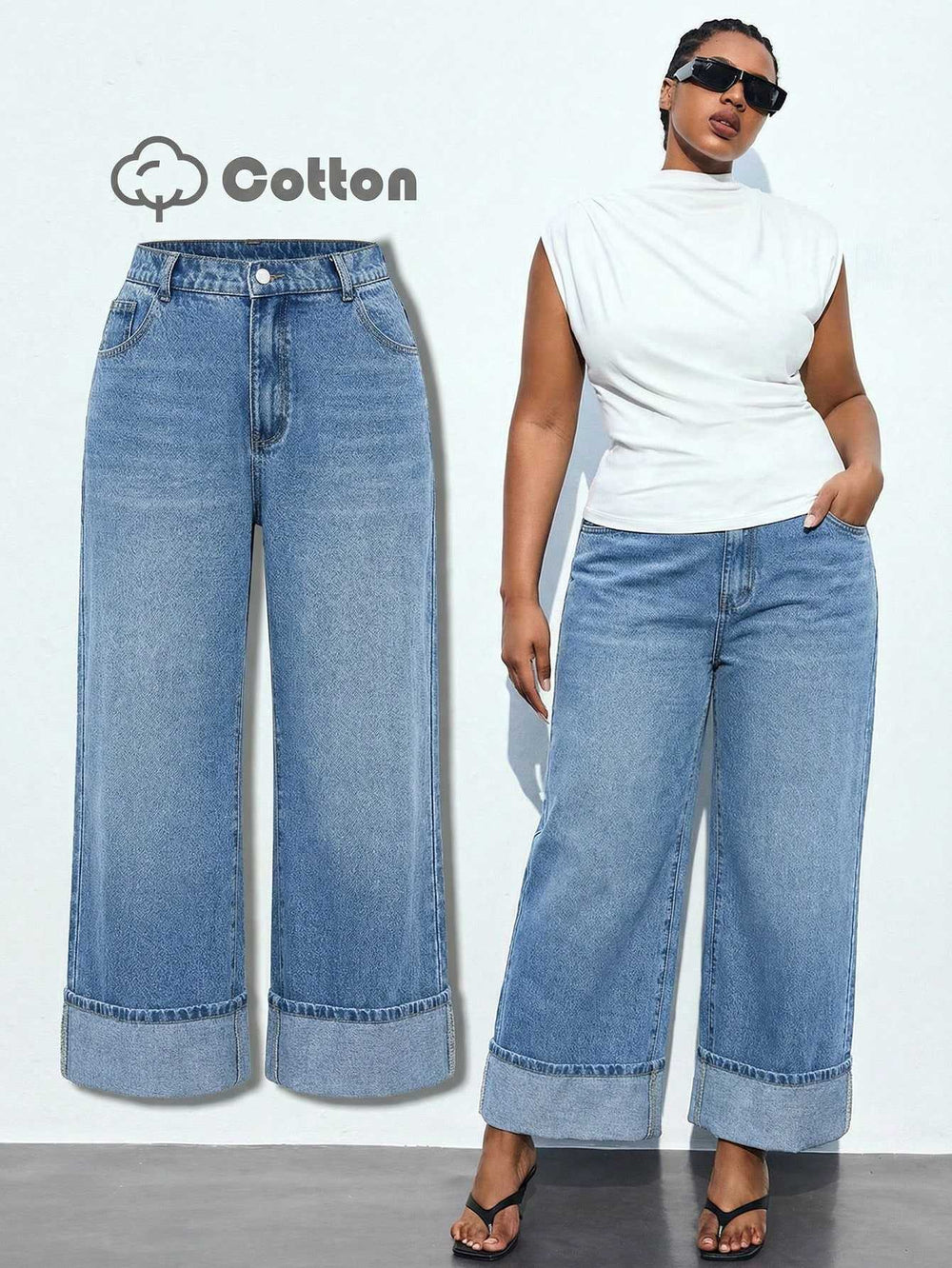 new arrivals: plus-size women's fashion - american y2k high-waisted wide-leg jeans for , , and european & american markets