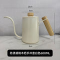 Anti-scald ash wood handle kettle white 600ml