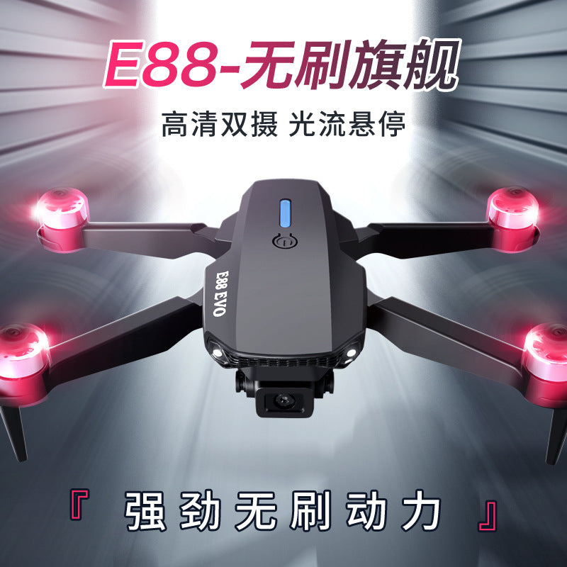 E88 brushless motor drone with optical flow positioning, 4k dual camera, and powerful wind resistance - multirotor remote control aircraft