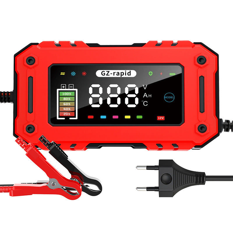 Motorcycle & car battery charger - 12v 6a/10a single lead-acid battery pulse repair & activation