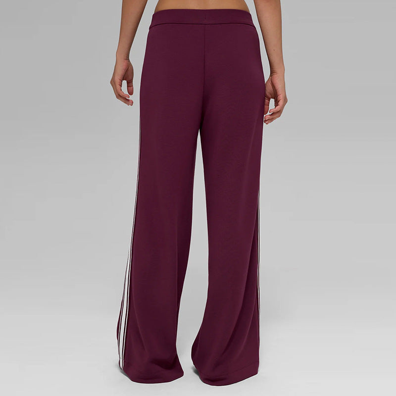 fall/winter new modal air layer anti-pilling white stripe draped loose wide-leg casual sports pants for women
