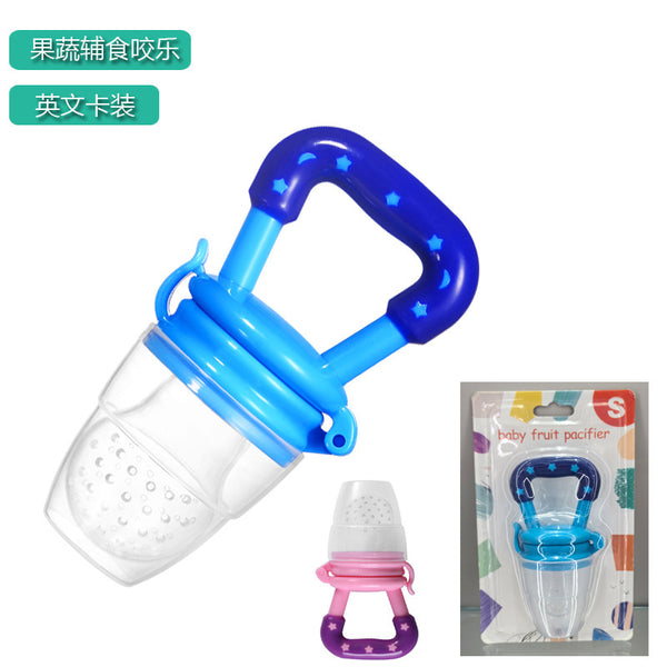 English card pack, baby fruit and vegetable music, fruit complementary food biting music, silicone mesh bag baby chewing and feeding tableware