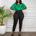 women's clothing, european and american style, spring high-waisted slim-fit cropped trousers, suitable for commuting, casual wear, professional settings, solid color dress pants, foreign trade casual pants