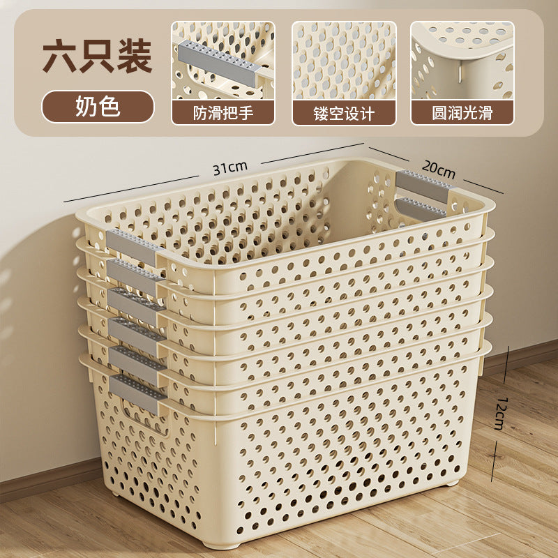 Plastic storage baskets desktop organizer household storage box snack toy storage basket multiple set