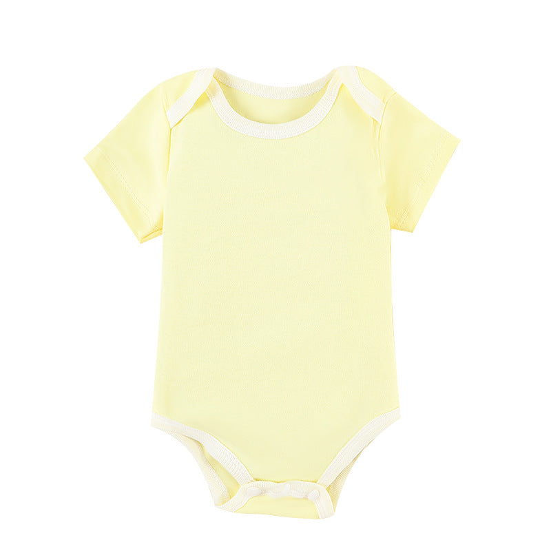 Baby romper - 100% cotton, lightweight summer style - newborn bodysuit, short-sleeve onesie, open-back design for summer