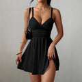European and american cross-border women's summer  sexy spaghetti strap v-neck dress - slim fit, minimalist style, high-end feel