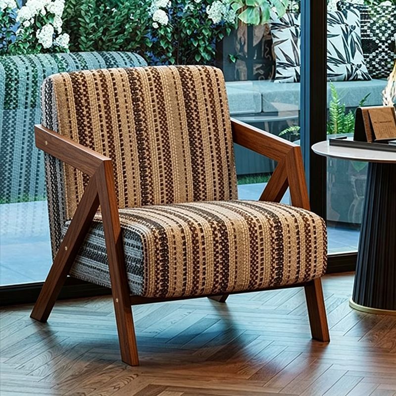 Scandinavian solid wood single sofa richard french medieval style living room sofa chair balcony casual chair lazy sofa