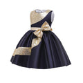 Kids green satinsequinlace baby girl first birthday dress skirt flower girls' dresses