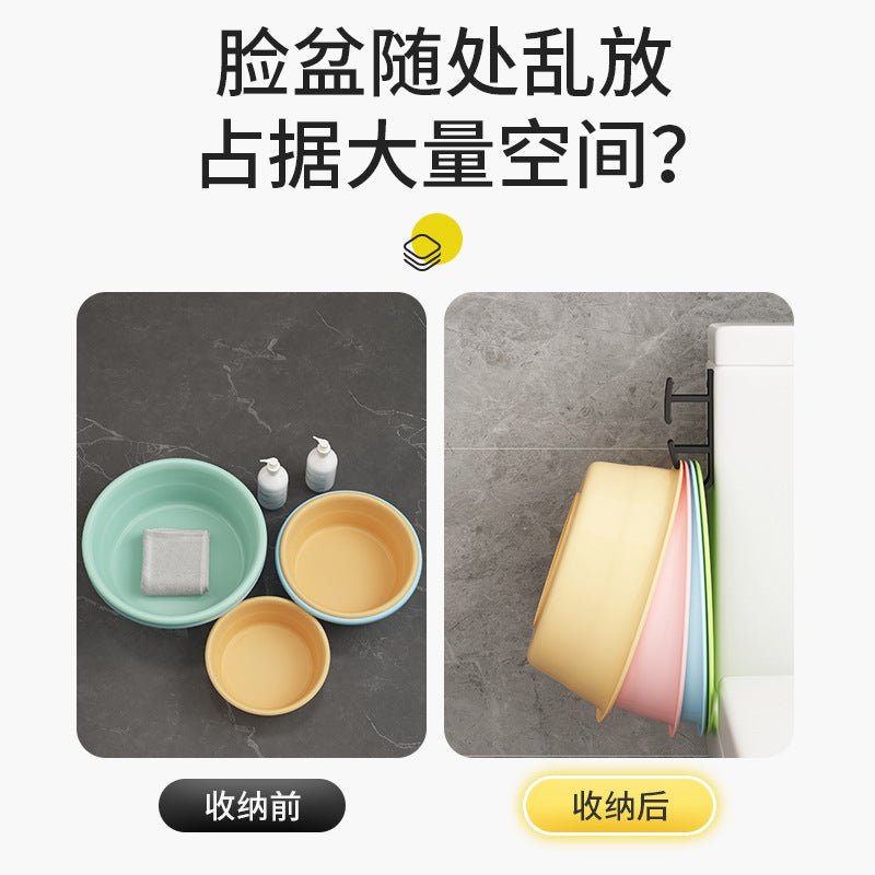 Washbasin storage rack Wall-mounted toilet Bathroom washbasin storage rack Toilet wall seamless washbasin hanger