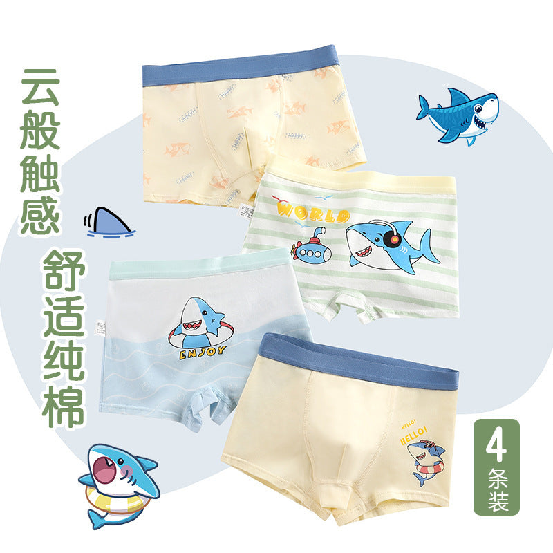 Children's underwear Class A cotton boys' underwear cartoon boxers medium and large children's baby student boxers children's underwear