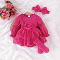 Children's clothing  cross-border european and american girls rose red long sleeves and socks