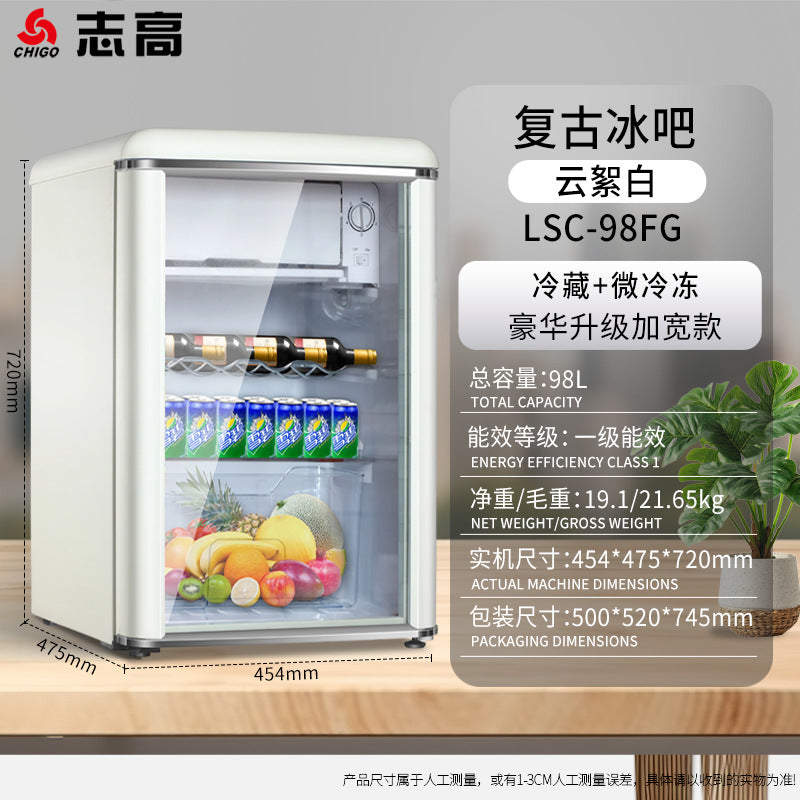 Chigo hotel mini fridge - compact refrigerator for living room, office, beverage, tea, and vintage-inspired ice bar