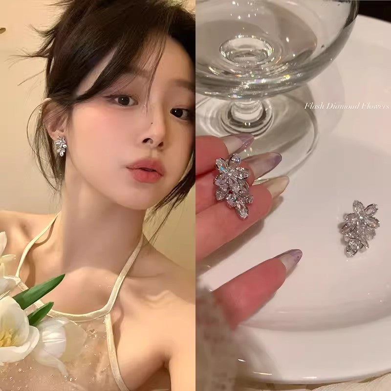 925 silver needle spring and summer flower earrings for women classy super fairy elegantbest selling earrings 2026 small fresh earrings