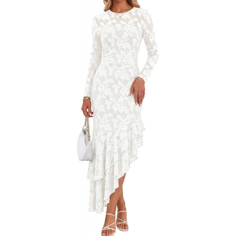 sweet & chic  autumn new arrival: high-end, elegant, relaxed fit, floral dress
