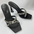 2026 summer european and american style silk satin stiletto heel crossover rhinestone square toe open toe sandals - women's high heel slippers - fashionable and sexy