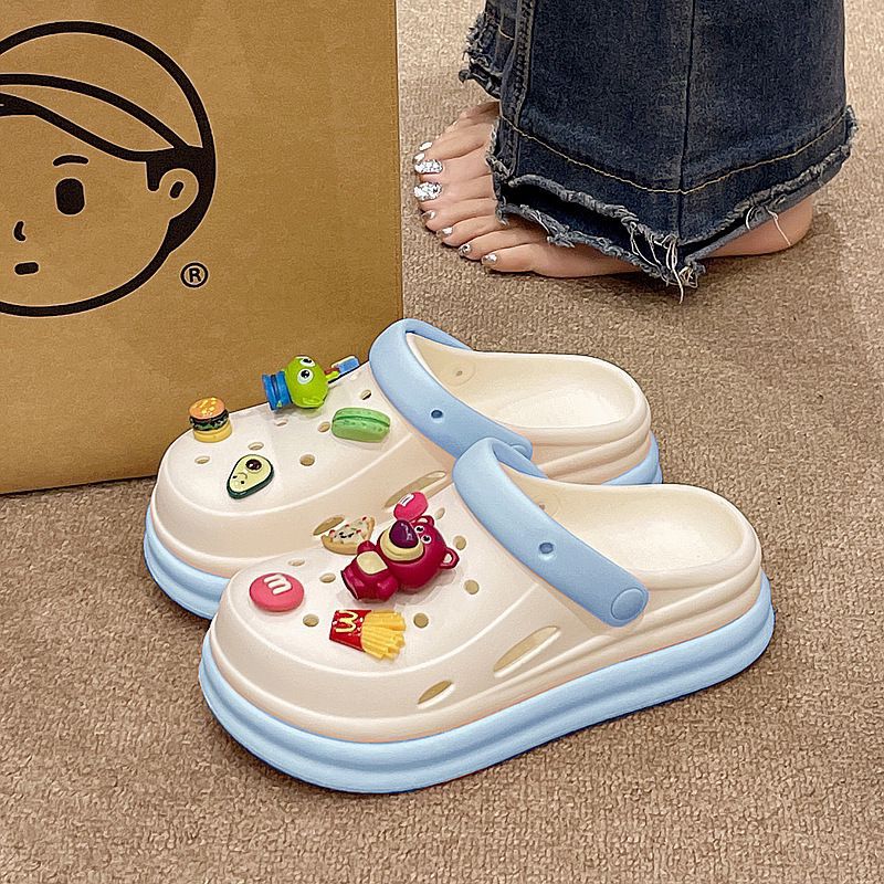 2025 summer new collection: closed-toe slides - trendy, platform, thick-soled, non-slip, wear-resistant clogs & sandals for outdoor wear