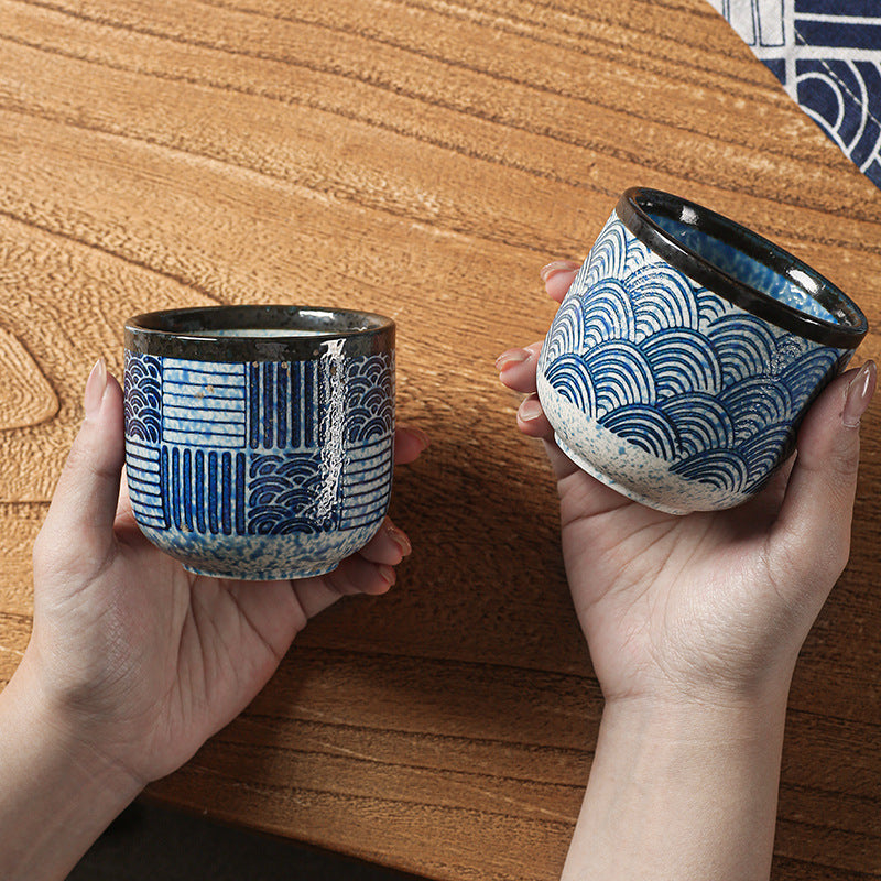 Japanese retro ceramic mug - perfect for office afternoon tea, milk, coffee, or cold beverages - ideal for restaurants and home use