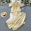 Lazy style pink embroideringshirtloose pantstwo-piece set female autumcasualcasualwork clothingslimming lookelegantsuit
