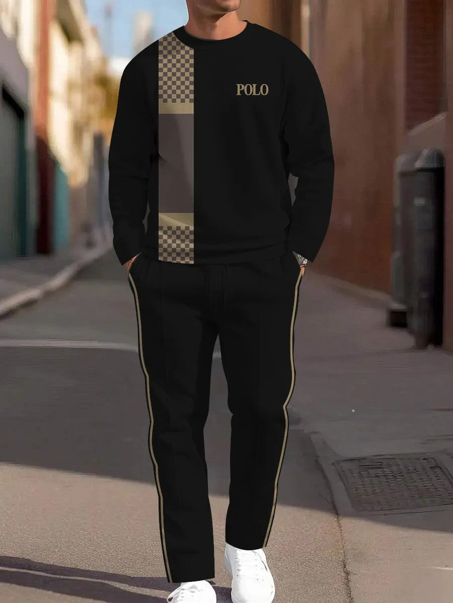 cross-border e-commerce 3d digital print men's autumn/winter new casual fitted long-sleeve hoodie and pants set