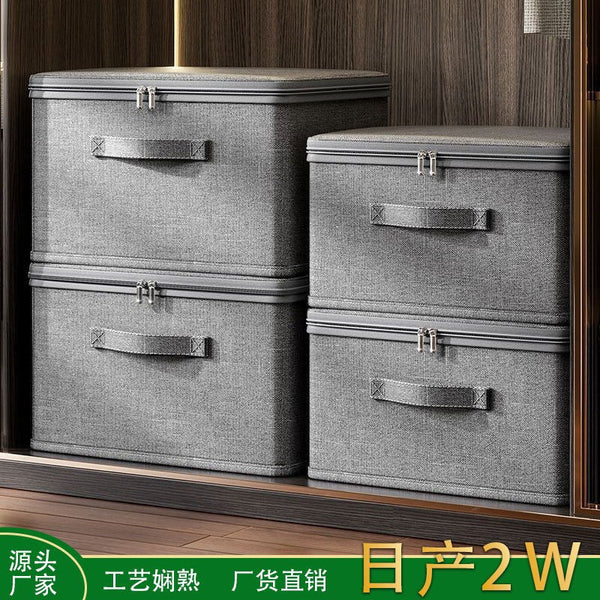 Storage box with lid Organizing box Household flip large thickened folding storage box Wardrobe for clothes storage