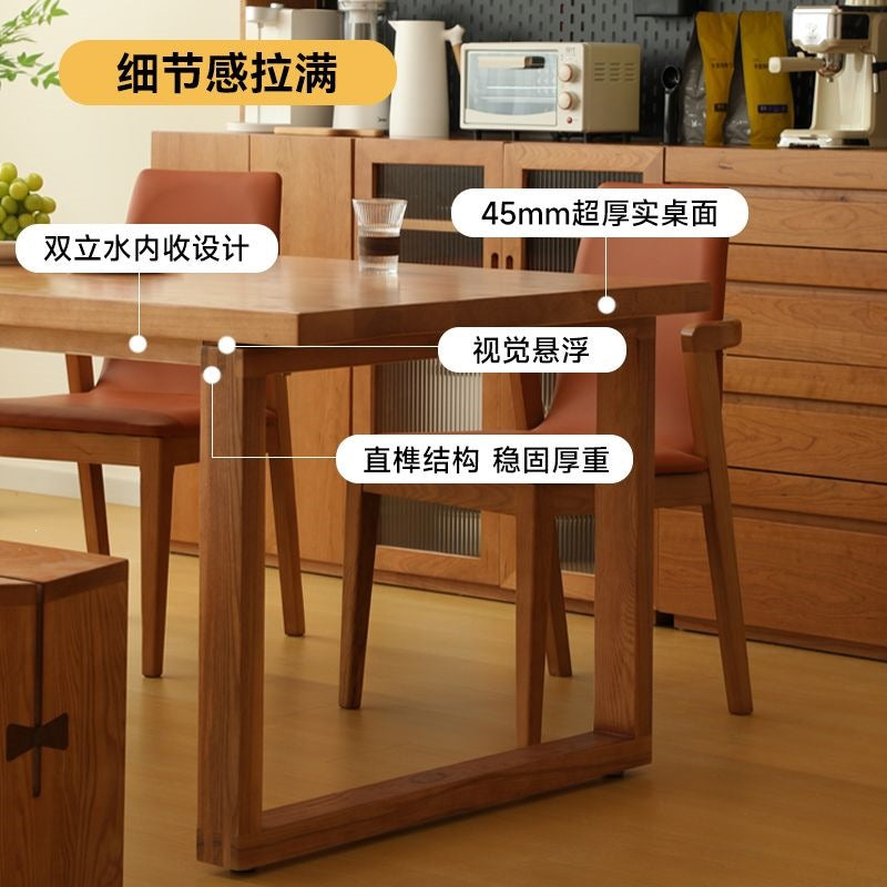 Nordic mobien solid wood dining table small apartment minimalist american style ash wood rectangular desk and chair set for home use
