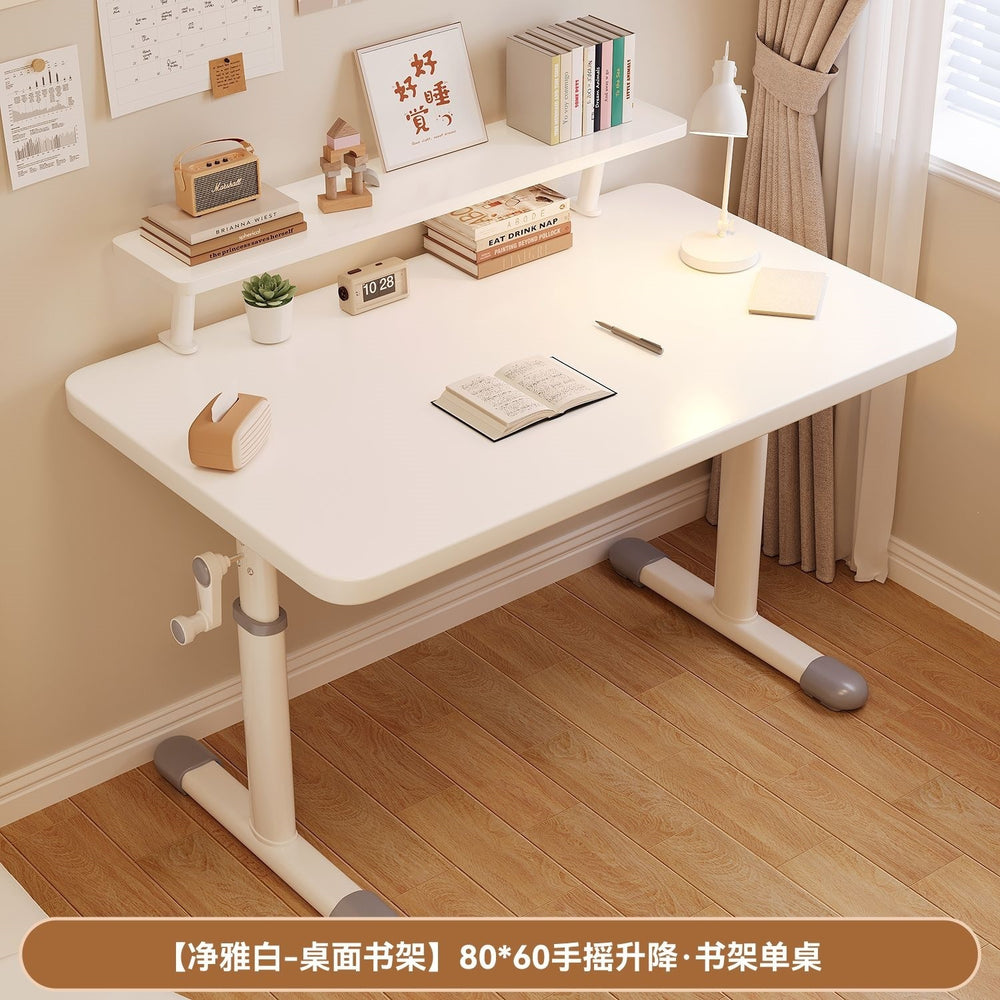 Hand-crank adjustable height desk - office, study, and adjustable height kids' desk and chair set - study room desk, computer desk