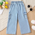 hot-selling girls' workwear denim washed pants exclusively for cross-border supply