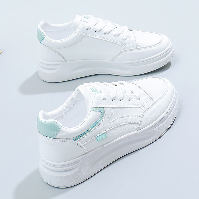 white shoes women's spring autumnew arrivalthick soleins trendyeasiest for matchniche style sports casualbest sellingdad sneakers