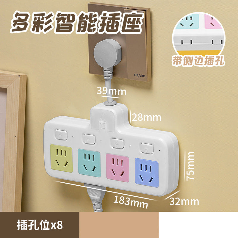 Colorful socket converter multi-function plug conversion for home with usb one to three multi-hole plug-in board