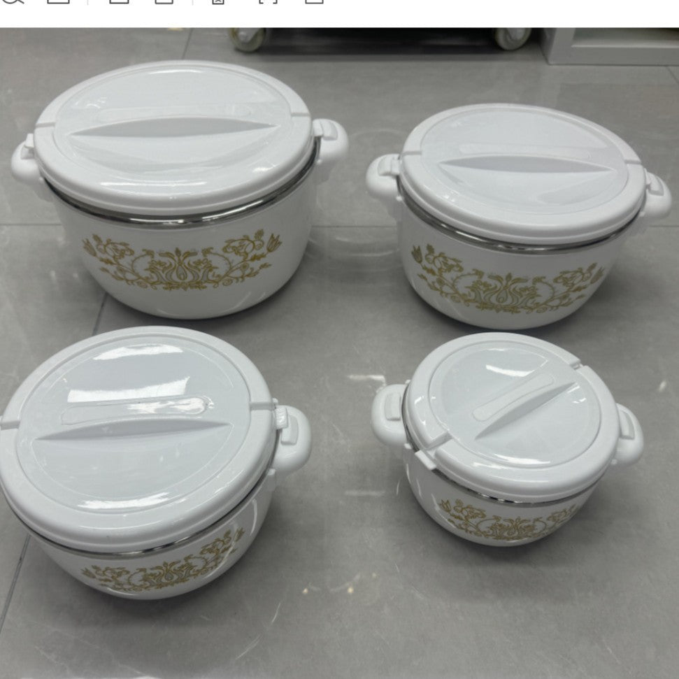 3986 floral gold-trimmed european, south american, north american, african, middle eastern, and arabian stainless steel dinnerware set - hot seller for family gatherings and export