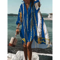 exportfashionplus size women's loosenew arrivaldigital printinglong sleeves lapel shirtdress