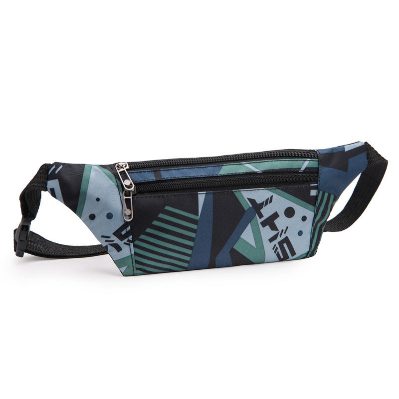 Fanny pack men's ins Japanese trendy brand canvas bag printed breast bag satchel wholesale student sports versatile messenger bag