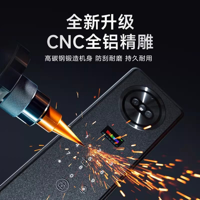 Cnc precision-carved waterproof smart lock - anti-theft door fingerprint lock for home use with face recognition, remote access, and electronic locking system