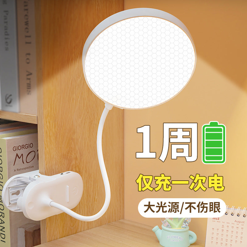Clip-on led desk lamp for study - eye protection, night light, dorm room, rechargeable, bedside reading lamp - cross-border student gift