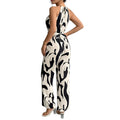 cross-border european and american women's clothing: new summer fashionable and elegant sleeveless printed wide-leg jumpsuit for work and casual wear