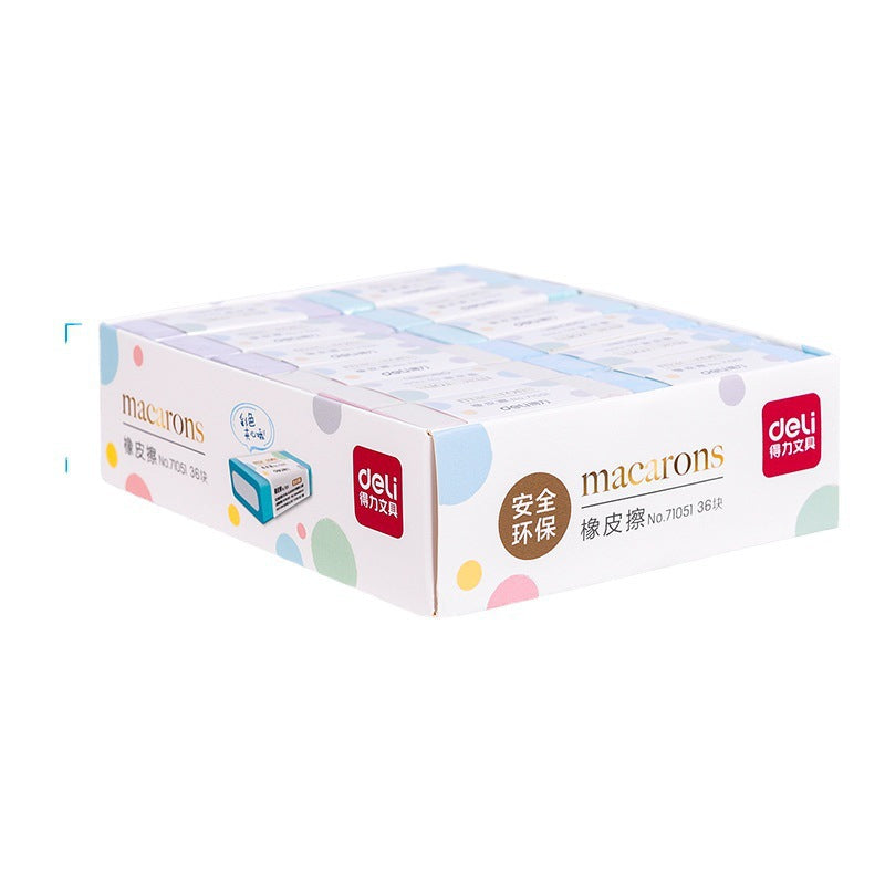 Deli 71051 Eraser Creative Cartoon Simple Color Clean Eraser High School Student Supplies Stationery Wholesale