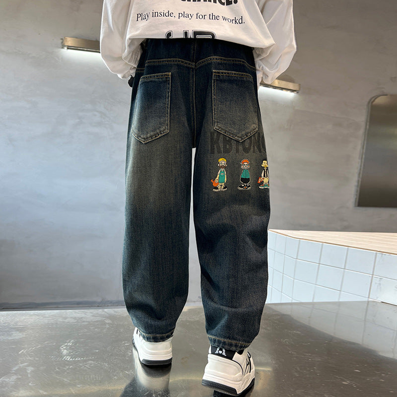 Boys' spring/autumn pants -  new collection - mid-to-large size - spring children's clothing - boys' stylish jeans