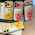 Suitable for apple 17pro mobile phone case hand-painted graffiti pear strawberry homophonic fresh fruit iphone18 soft case