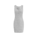 Amazon fashion cross-border foreign trade dress outweartwo-piece setsexy silm pure color pit strip vest dress women's clothing