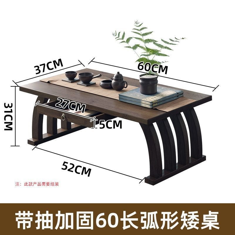 Bay window chinoiserie carpet tatami casual tea table window sill small coffee table bamboo low table kang table for home balcony