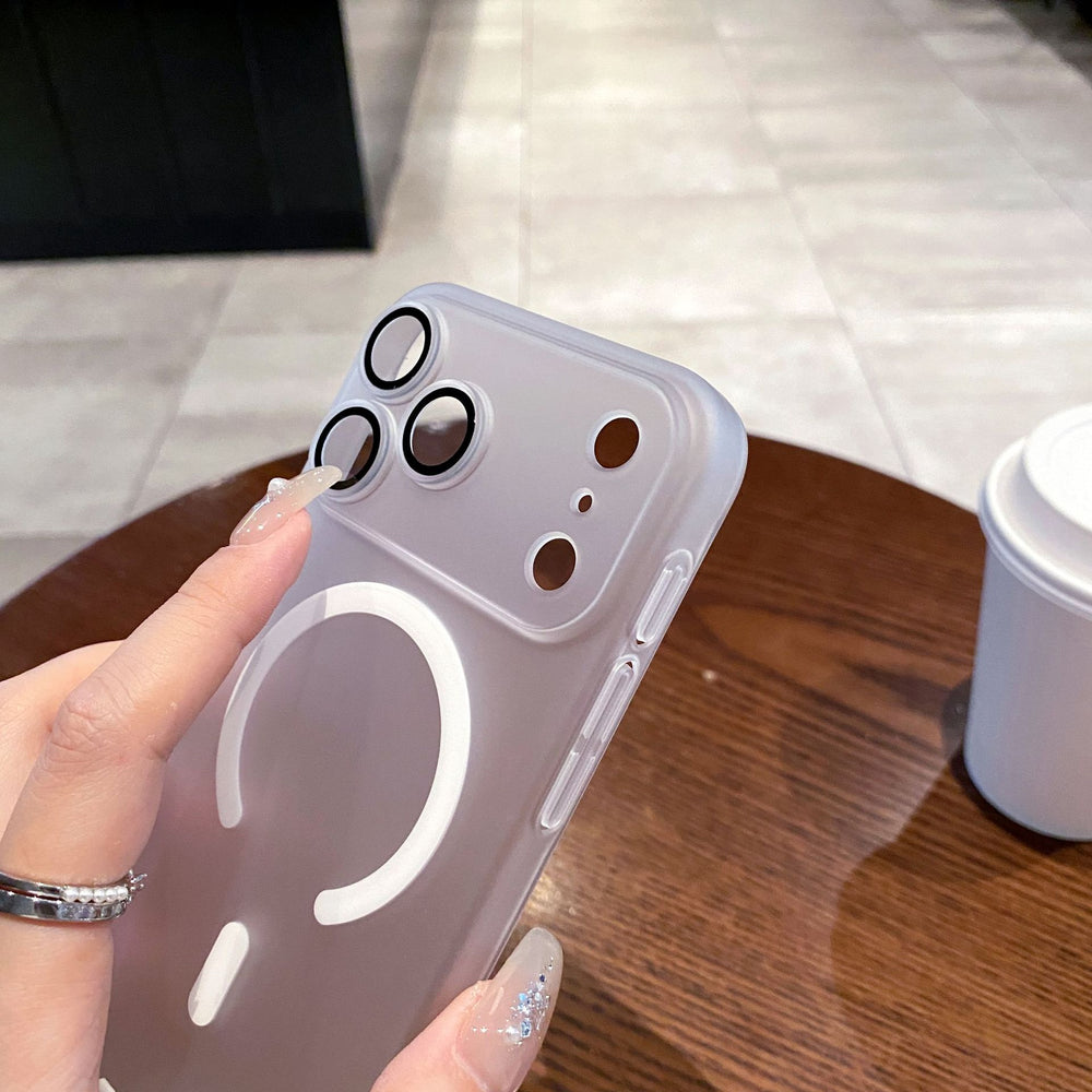 Ultra-thin ice mist magnetic full coverage pc case for iphone 17 pro max, iphone 15, iphone 11, and iphone 16